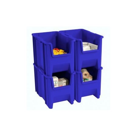 Quantum Storage Systems Giant Hopper Bin, Blue, 4 PK QGH600BL